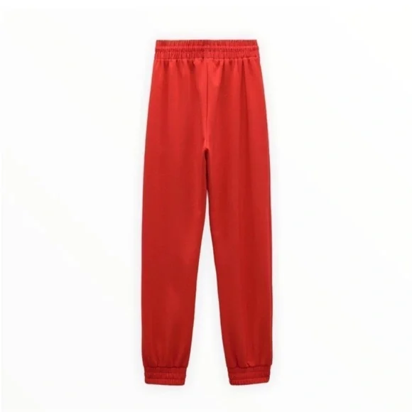 ZARA Red Track Pants Joggers Size S - Picture 5 of 12